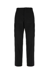 Black stretch cotton cargo pants -  | Wise