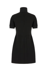 Black stretch cotton blend dress -  | Wise