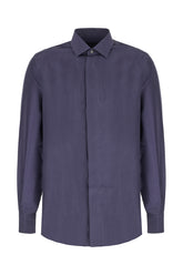 Navy blue silk shirt -  | Wise