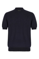 Polo in misto lana blu navy -  | Wise