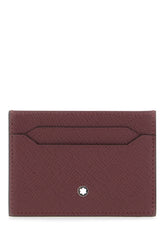 Plum leather card holder -  | Wise