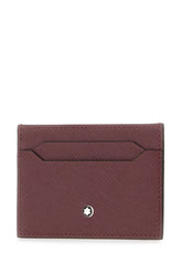 Plum leather card holder -  | Wise